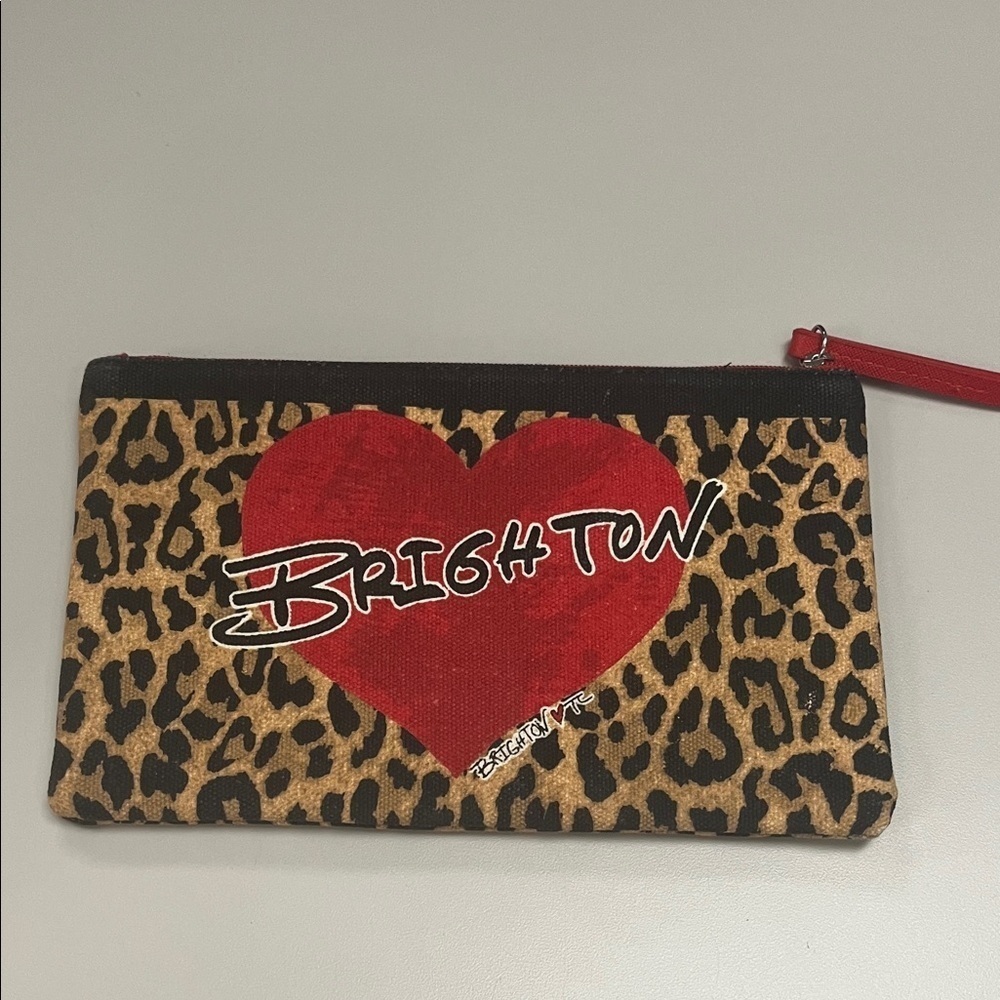 Brighton Canvas Animal Print Clutch / small zip bag